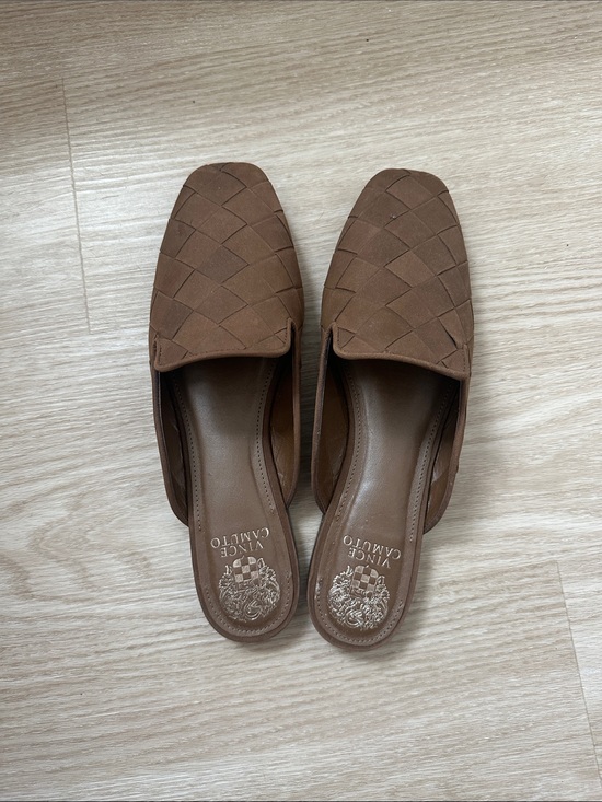 Vince Camuto Shoes - Vince Camuto Brown Woven Slip-On Mules NEVER WORN!